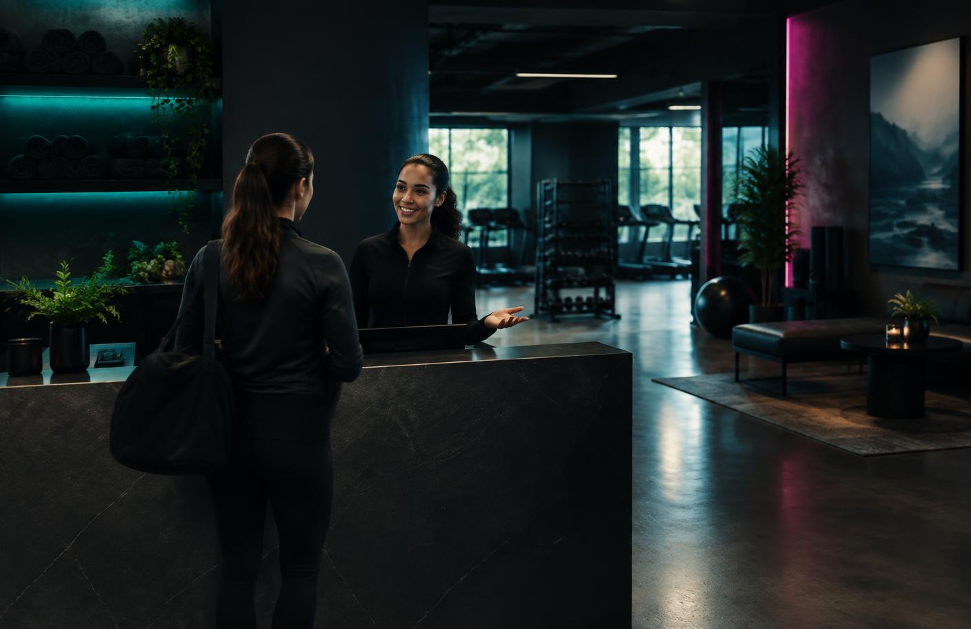Fitness studio welcome experience